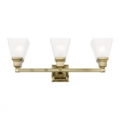 Mission 3 Light Antique Brass Bath Vanity by Livex Lighting