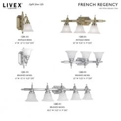 French Regency 3 Light Antique Brass Bath Vanity by Livex Lighting -Livex Lighting shop antique brass livex lighting vanity lighting 1283 01 d4 1000