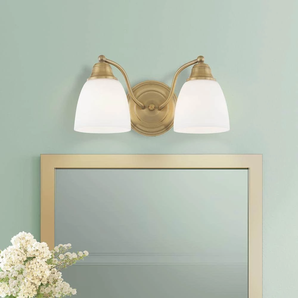 Somerville 2 Light Antique Brass Bath Vanity by Livex Lighting 2 Somerville 2 Light Antique Brass Bath Vanity by Livex Lighting - Image 2