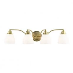 Somerville 4 Light Antique Brass Bath Vanity by Livex Lighting