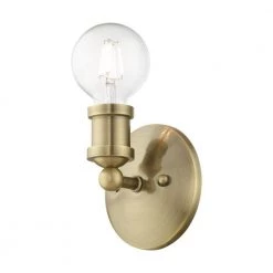 Lansdale 1-Light Antique Brass ADA Wall Sconce by Livex Lighting -Livex Lighting shop antique brass livex lighting vanity lighting 14420 01 1f 1000