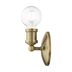 Lansdale 1-Light Antique Brass ADA Wall Sconce by Livex Lighting -Livex Lighting shop antique brass livex lighting vanity lighting 14420 01 44 1000
