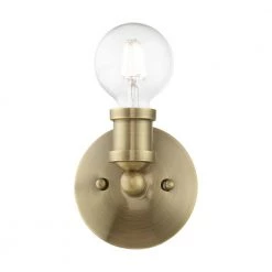 Lansdale 1-Light Antique Brass ADA Wall Sconce by Livex Lighting -Livex Lighting shop antique brass livex lighting vanity lighting 14420 01 4f 1000