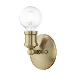 Lansdale 1-Light Antique Brass ADA Wall Sconce by Livex Lighting
