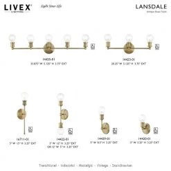 Lansdale 1-Light Antique Brass ADA Wall Sconce by Livex Lighting -Livex Lighting shop antique brass livex lighting vanity lighting 14420 01 d4 1000