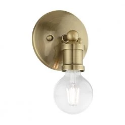 Lansdale 1-Light Antique Brass ADA Wall Sconce by Livex Lighting -Livex Lighting shop antique brass livex lighting vanity lighting 14420 01 fa 1000