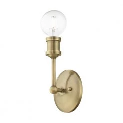 Lansdale 1-Light Antique Brass ADA Wall Sconce by Livex Lighting -Livex Lighting shop antique brass livex lighting vanity lighting 14429 01 1f 1000