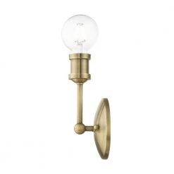 Lansdale 1-Light Antique Brass ADA Wall Sconce by Livex Lighting -Livex Lighting shop antique brass livex lighting vanity lighting 14429 01 44 1000