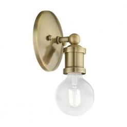 Lansdale 1-Light Antique Brass ADA Wall Sconce by Livex Lighting -Livex Lighting shop antique brass livex lighting vanity lighting 14429 01 76 1000
