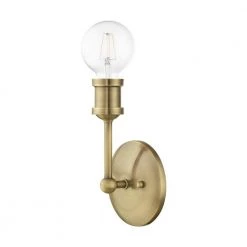 Lansdale 1-Light Antique Brass ADA Wall Sconce by Livex Lighting -Livex Lighting shop antique brass livex lighting vanity lighting 14429 01 c3 1000