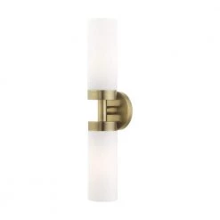 Aero 2 Light Antique Brass ADA Vanity Sconce by Livex Lighting
