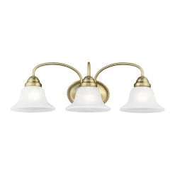 Edgemont 3 Light Antique Brass Bath Vanity by Livex Lighting -Livex Lighting shop antique brass livex lighting vanity lighting 1533 01 4f 1000