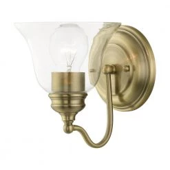 Moreland 1-Light Antique Brass Wall Sconce with Clear Glass by Livex Lighting