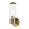 Banca 1-Light Antique Brass ADA Wall Sconce with Clear Glass by Livex Lighting