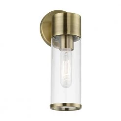 Banca 1-Light Antique Brass ADA Wall Sconce with Clear Glass by Livex Lighting -Livex Lighting shop antique brass livex lighting vanity lighting 17281 01 c3 1000
