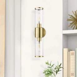 Banca 4.25 in. 2 Light Antique Brass Wall Sconce by Livex Lighting -Livex Lighting shop antique brass livex lighting vanity lighting 17282 01 31 1000