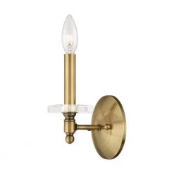 Bancroft 1 Light Antique Brass Wall Sconce by Livex Lighting -Livex Lighting shop antique brass livex lighting vanity lighting 42701 01 44 1000