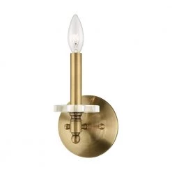 Bancroft 1 Light Antique Brass Wall Sconce by Livex Lighting -Livex Lighting shop antique brass livex lighting vanity lighting 42701 01 76 1000