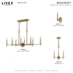 Bancroft 1 Light Antique Brass Wall Sconce by Livex Lighting -Livex Lighting shop antique brass livex lighting vanity lighting 42701 01 d4 1000