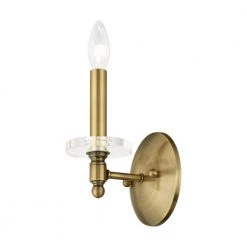 Bancroft 1 Light Antique Brass Wall Sconce by Livex Lighting -Livex Lighting shop antique brass livex lighting vanity lighting 42701 01 fa 1000