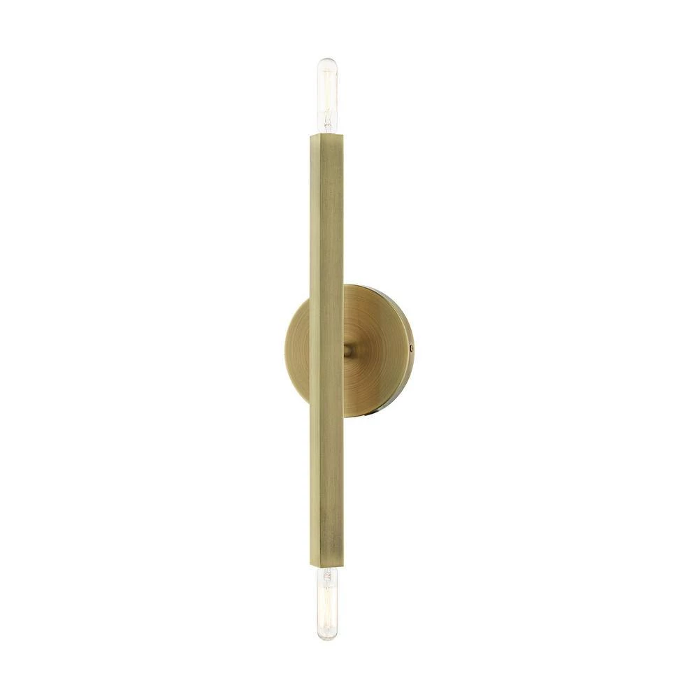 Monaco 2 Light Antique Brass ADA Sconce by Livex Lighting 8 Monaco 2 Light Antique Brass ADA Sconce by Livex Lighting - Image 8