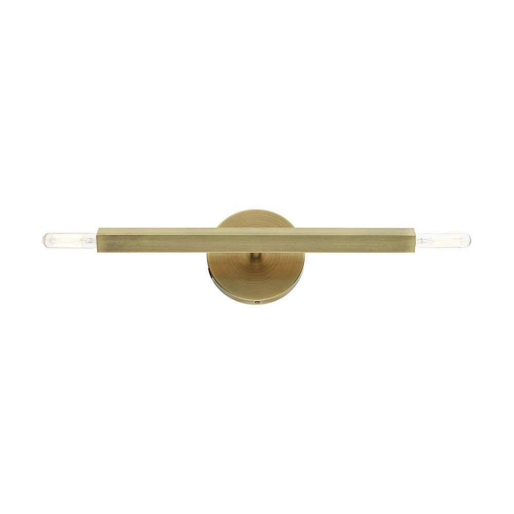 Monaco 2 Light Antique Brass ADA Sconce by Livex Lighting 9 Monaco 2 Light Antique Brass ADA Sconce by Livex Lighting - Image 9