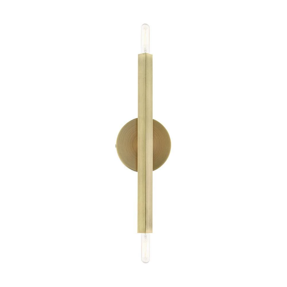 Monaco 2 Light Antique Brass ADA Sconce by Livex Lighting 7 Monaco 2 Light Antique Brass ADA Sconce by Livex Lighting - Image 7