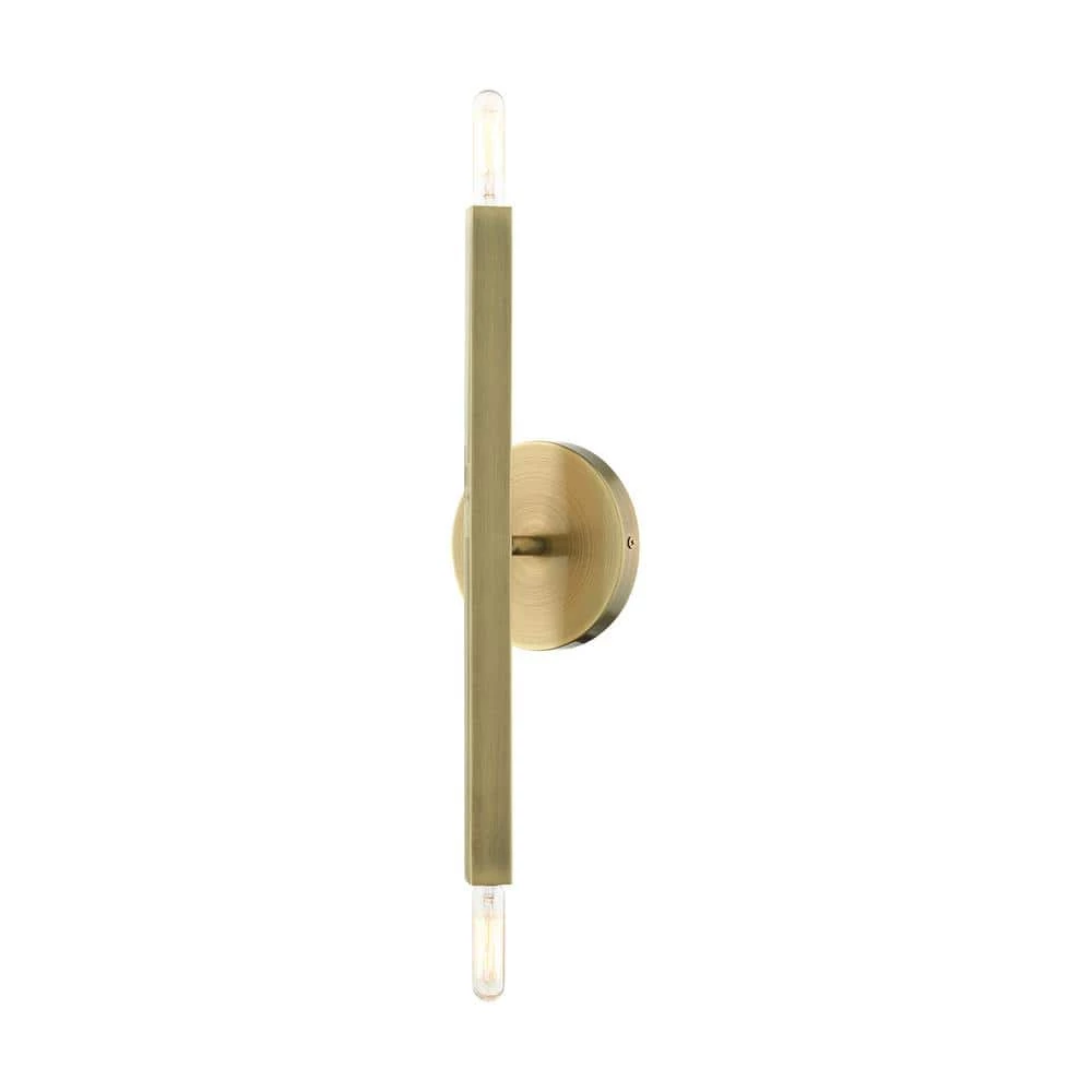 Monaco 2 Light Antique Brass ADA Sconce by Livex Lighting 1 Monaco 2 Light Antique Brass ADA Sconce by Livex Lighting