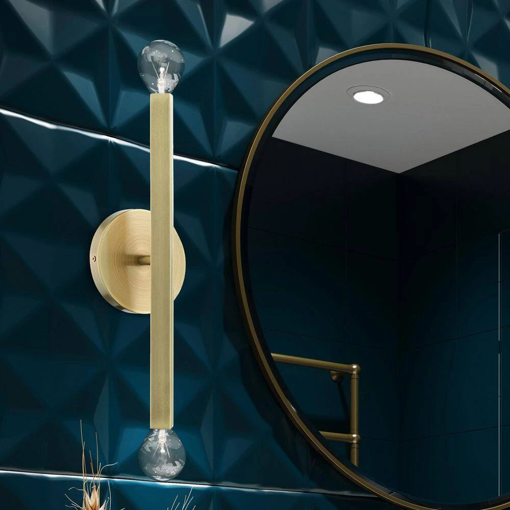 Monaco 2 Light Antique Brass ADA Sconce by Livex Lighting 2 Monaco 2 Light Antique Brass ADA Sconce by Livex Lighting - Image 2