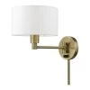 Antique Brass Hardwired/Plug-In Swing Arm Wall Lamp by Livex Lighting