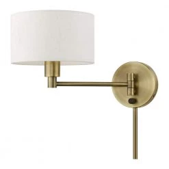 Antique Brass Hardwired/Plug-In Swing Arm Wall Lamp with 1-Light by Livex Lighting 13 Antique Brass Hardwired/Plug-In Swing Arm Wall Lamp with 1-Light by Livex Lighting -Livex Lighting shop antique brass livex lighting wall lamps 40940 01 4f 1000