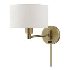Antique Brass Hardwired/Plug-In Swing Arm Wall Lamp with 1-Light by Livex Lighting 17 Antique Brass Hardwired/Plug-In Swing Arm Wall Lamp with 1-Light by Livex Lighting -Livex Lighting shop antique brass livex lighting wall lamps 40940 01 76 1000