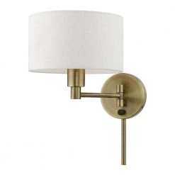 Antique Brass Hardwired/Plug-In Swing Arm Wall Lamp with 1-Light by Livex Lighting 16 Antique Brass Hardwired/Plug-In Swing Arm Wall Lamp with 1-Light by Livex Lighting -Livex Lighting shop antique brass livex lighting wall lamps 40940 01 fa 1000