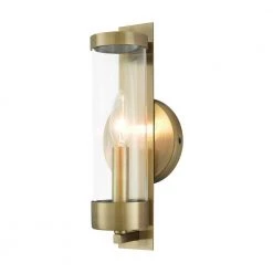 Castleton 1 Light Antique Brass ADA Wall Sconce by Livex Lighting -Livex Lighting shop antique brass livex lighting wall sconces 10141 01 4f 1000