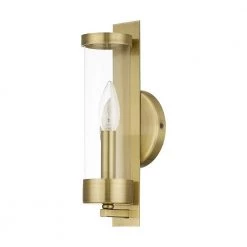 Castleton 1 Light Antique Brass ADA Wall Sconce by Livex Lighting -Livex Lighting shop antique brass livex lighting wall sconces 10141 01 c3 1000