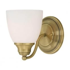 Somerville 1 Light Antique Brass Wall Sconce by Livex Lighting