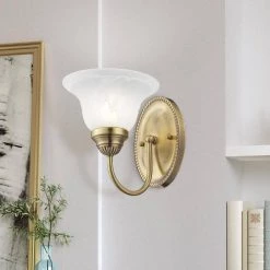 Edgemont 1 Light Antique Brass Bath Vanity by Livex Lighting -Livex Lighting shop antique brass livex lighting wall sconces 1531 01 1d 1000