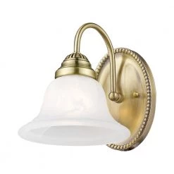 Edgemont 1 Light Antique Brass Bath Vanity by Livex Lighting -Livex Lighting shop antique brass livex lighting wall sconces 1531 01 44 1000