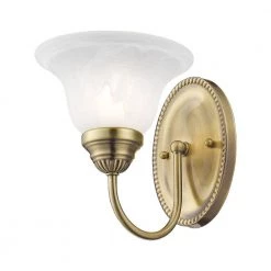Edgemont 1 Light Antique Brass Bath Vanity by Livex Lighting -Livex Lighting shop antique brass livex lighting wall sconces 1531 01 4f 1000
