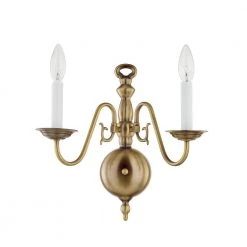 Williamsburgh 2 Light Antique Brass Wall Sconce by Livex Lighting 19 Williamsburgh 2 Light Antique Brass Wall Sconce by Livex Lighting -Livex Lighting shop antique brass livex lighting wall sconces 5002 01 44 1000