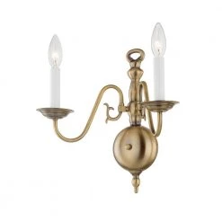 Williamsburgh 2 Light Antique Brass Wall Sconce by Livex Lighting 20 Williamsburgh 2 Light Antique Brass Wall Sconce by Livex Lighting -Livex Lighting shop antique brass livex lighting wall sconces 5002 01 fa 1000