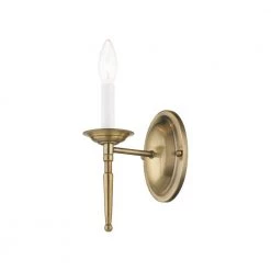 Williamsburgh 1 Light Antique Brass Wall Sconce by Livex Lighting -Livex Lighting shop antique brass livex lighting wall sconces 5121 01 1f 1000