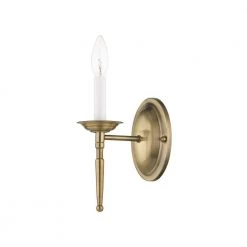 Williamsburgh 1 Light Antique Brass Wall Sconce by Livex Lighting -Livex Lighting shop antique brass livex lighting wall sconces 5121 01 4f 1000