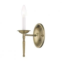 Williamsburgh 1 Light Antique Brass Wall Sconce by Livex Lighting
