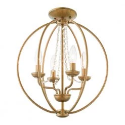 Arabella 4 Light Antique Gold Leaf Convertible Mini Chandelier/Ceiling Mount by Livex Lighting -Livex Lighting shop antique gold leaf livex lighting chandeliers 40914 48 66 1000