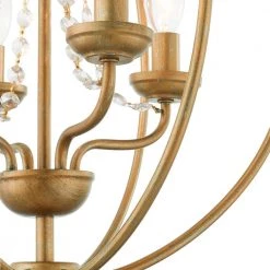 Arabella 4 Light Antique Gold Leaf Convertible Mini Chandelier/Ceiling Mount by Livex Lighting -Livex Lighting shop antique gold leaf livex lighting chandeliers 40914 48 fa 1000