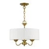 Edinburgh 3-Light Antique Gold Leaf Pendant Chandelier by Livex Lighting