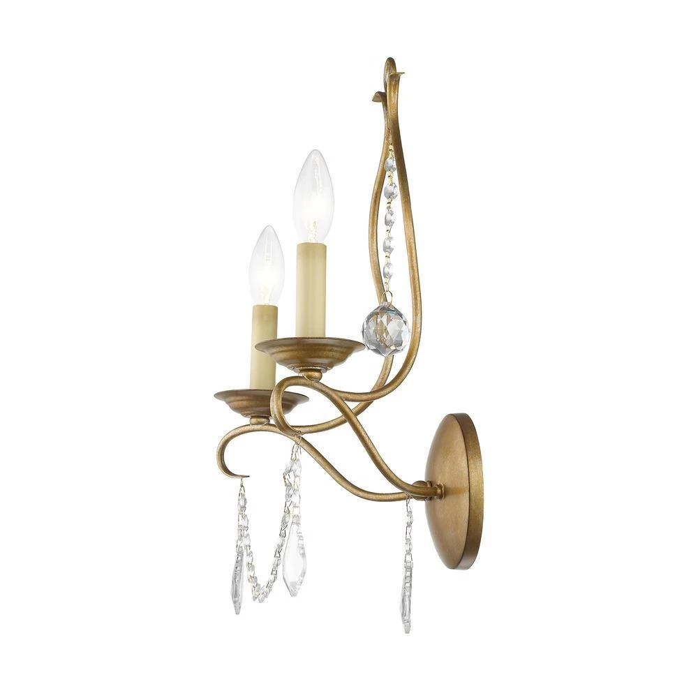 Chesterfield 2 Light Antique Gold Leaf Wall Sconce by Livex Lighting 12 Chesterfield 2 Light Antique Gold Leaf Wall Sconce by Livex Lighting - Image 12