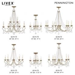 Pennington 4 Light Hand Painted Antique Silver Leaf Convertible Mini Chandelier/Ceiling Mount by Livex Lighting -Livex Lighting shop antique silver leaf livex lighting chandeliers 6514 73 d4 1000