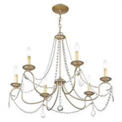 Pennington 6 Light Hand Painted Antique Silver Leaf Chandelier by Livex Lighting -Livex Lighting shop antique silver leaf livex lighting chandeliers 6516 73 1f 1000
